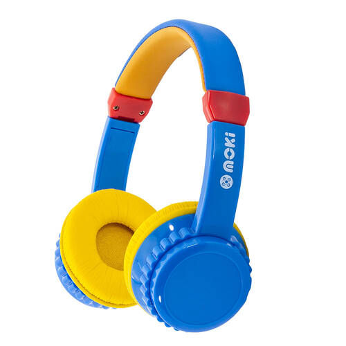 Moki Play Safe Volume Limited Kids Headphones - Blue/Yellow