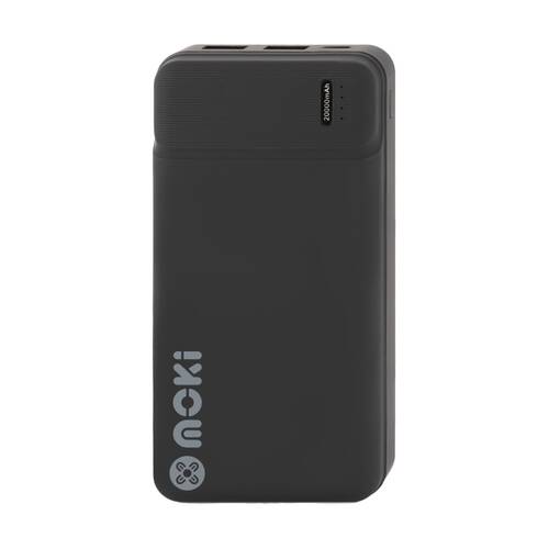 Moki Portable Travel Power Bank USB-C/USB-A Compact Black 20000mAh