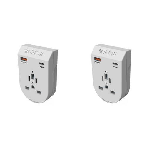 2PK Moki Travel Adaptor Plus Inbound World Excl. Europe with Type-C & USB-A