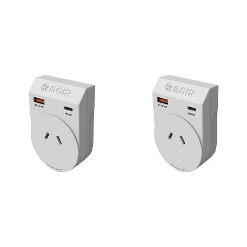 2PK Moki Travel Adaptor Plus Outbound AUS/NZ to Japan with Type-C & USB-A