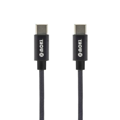 Moki Braided Type C to Type C SynCharge Cable - 90cm/3ft - Black
