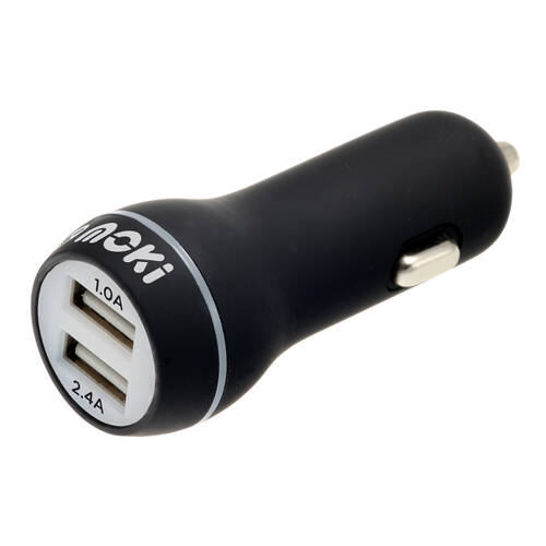 Moki Dual USB Car Charger - Black