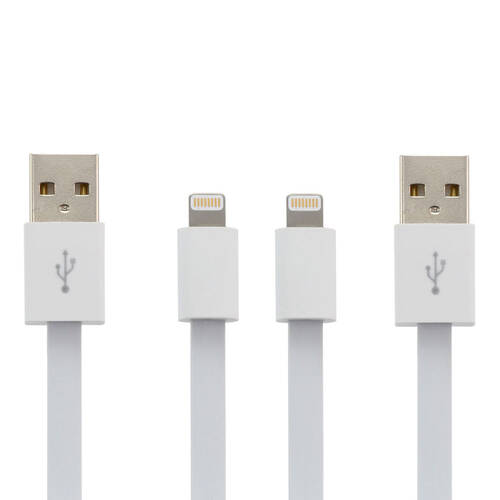 2PK Moki SynCharge USB to Lightning Cable f/ iPhone/iPad/iPod - White