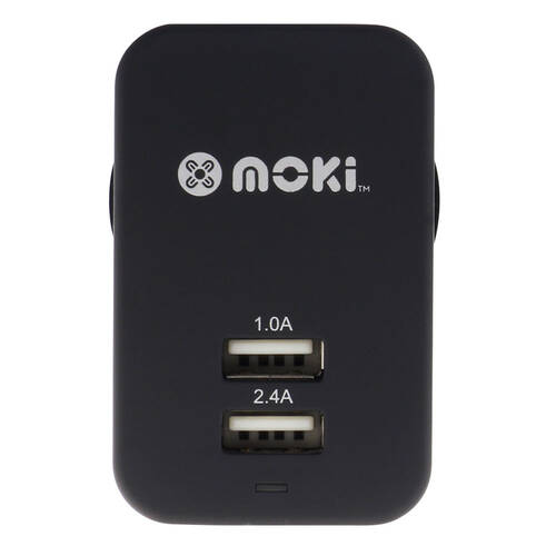 Moki Dual USB Wall Charger - Black