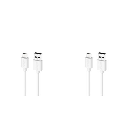 2PK Moki USB-A to USB-C SynCharge Cable 1M iPhone/Android Classic White
