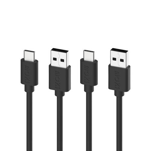 2pc Moki USB-A to USB-C SynCharge Cable 1M iPhone/Android Jet Black