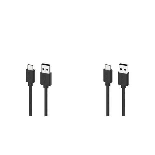 2PK Moki USB-A to USB-C SynCharge Cable 1M iPhone/Android Jet Black