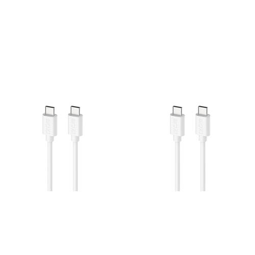 2PK Moki USB-C to USB-C SynCharge Cable 1M iPhone/Android Classic White