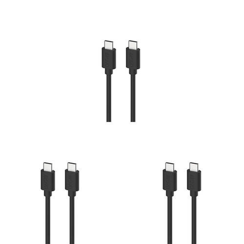 3PK Moki USB-C to USB-C SynCharge Cable 1M iPhone/Android Jet Black