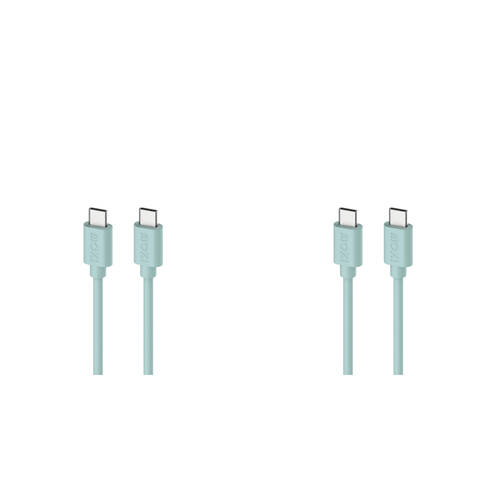 2PK Moki USB-C to USB-C SynCharge Cable 1M iPhone/Android Pastel Green