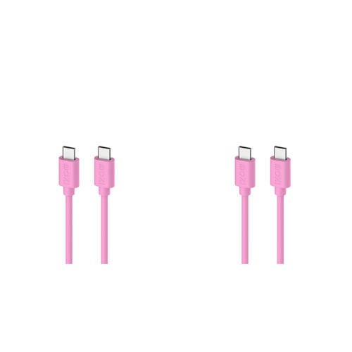 2PK Moki USB-C to USB-C SynCharge Cable 1M iPhone/Android Soft Pink