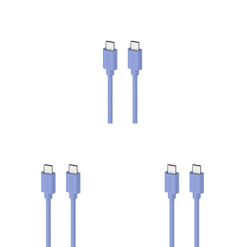 3PK Moki USB-C to USB-C SynCharge Cable 1M iPhone/Android Ultra Blue