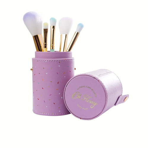 5pc Oh Flossy Rainbow Makeup/Cosmetic Brush And Case Set 3y+