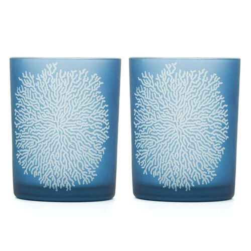 2PK Rayell 12cm Votive Candle Holder Coral Large - Dark Teal