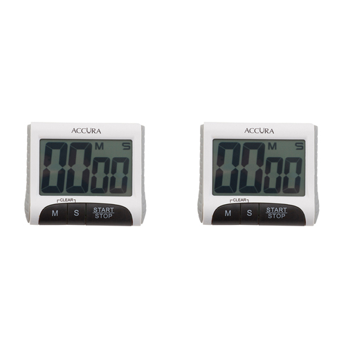 2PK Davis & Waddell Digital Timer 99 Min 59 Seconds 8x3cm - White