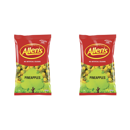 2PK Allens Pineaapples Large Soft Chew Lolly/Candy Bag 1.3kg