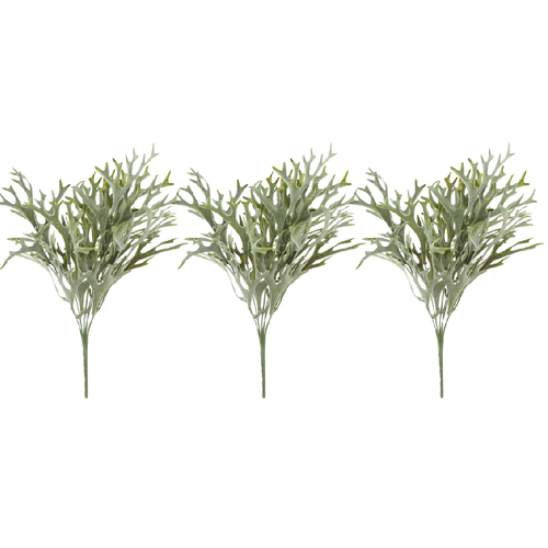 3PK Maine & Crawford 38cm Faux Darcie Stag Horn Spray Artificial Plant - Green
