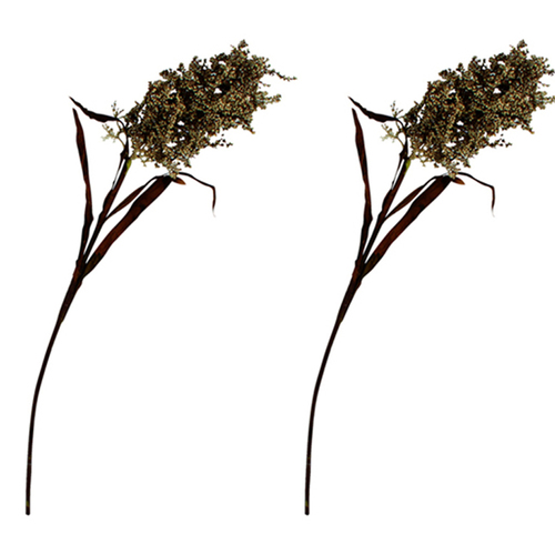 2PK Maine & Crawford 86cm Broomcorn Spray Faux Leaf - White