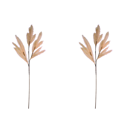 2PK Maine & Crawford 100cm Pampas Spray Artificial Plant - Cream