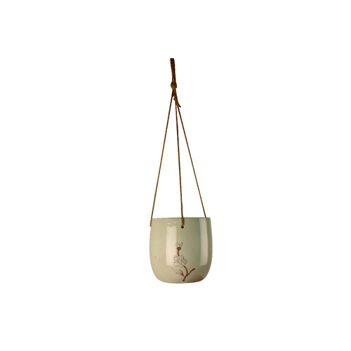 Maine & Crawford 17cm Skylar Ceramic Hanging Planter - Cream/Biege
