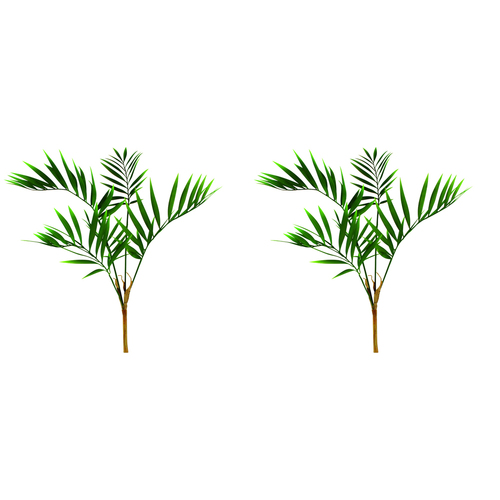 2PK Maine & Crawford Real Touch 60cm Palm Spray Stem Artificial Plant - Green