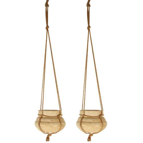 2PK Maine & Crawford 13x13cm Ophelia Hanging Pot Planter - Natural