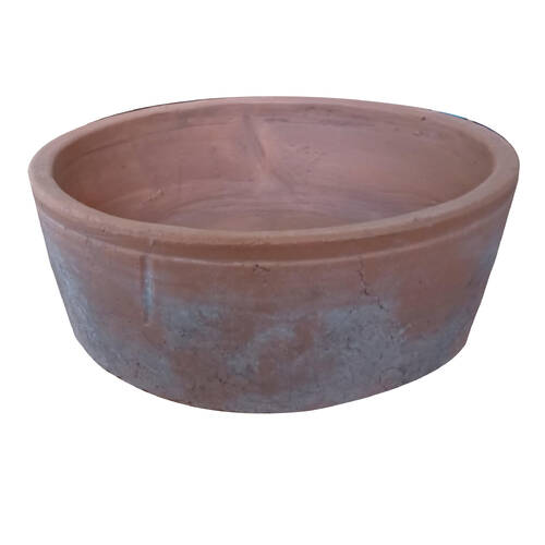Maine and Crawford Sersi Antiqued Face 29cm Concrete Pot - Terracotta