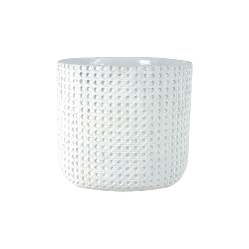 Maine and Crawford 26cm Henry Textured Cement Pot - White