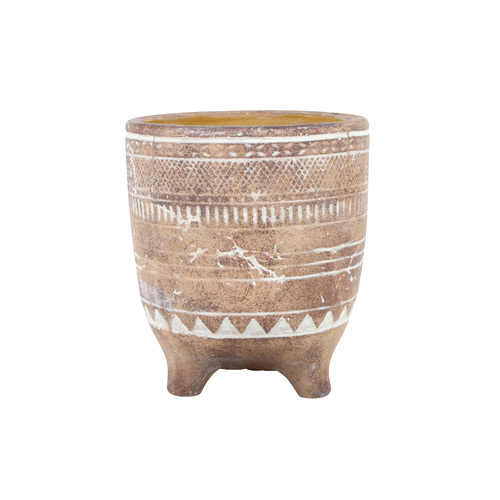 Maine and Crawford 25cm Baker Cement Pot w/Legs - Terracotta