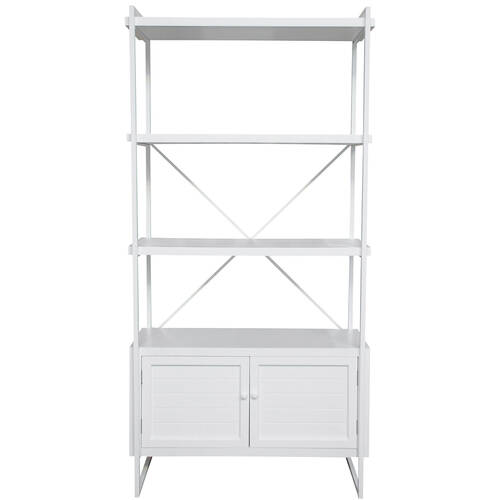 LVD Bookshelf Wood/Metal Nantucket 2-Door Drawer 200x100cm - White