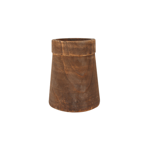 Maine & Crawford Ulla 30x20cm Wood Flower Vase - Brown
