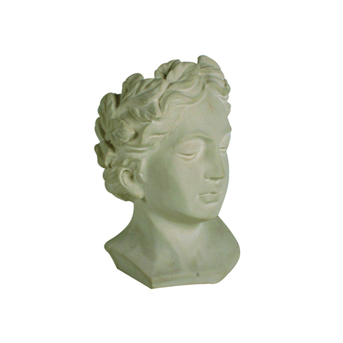 Maine & Crawford Octavia Head 21cm Cement Planter Plant Pot - White