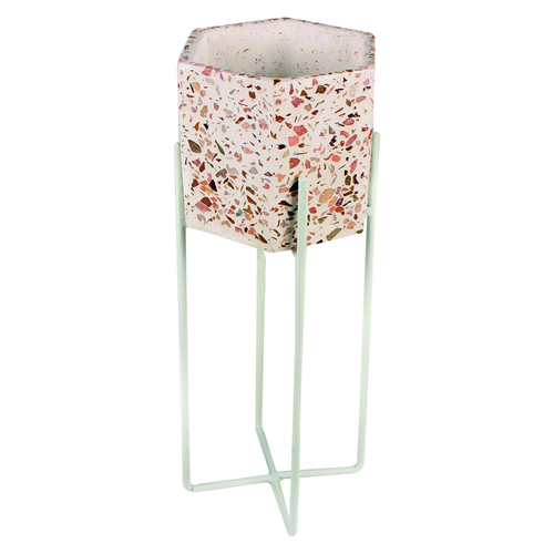 Maine and Crawford 34x14cm Luca Terrazzo Planter Stand - Terrazzo