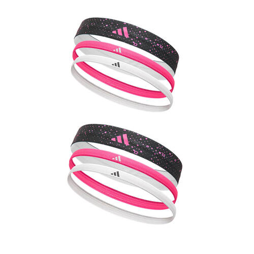 2x 3PK Adidas Graphic Sports Hair Bands Workout Accessory Lucid Pink/White/Black