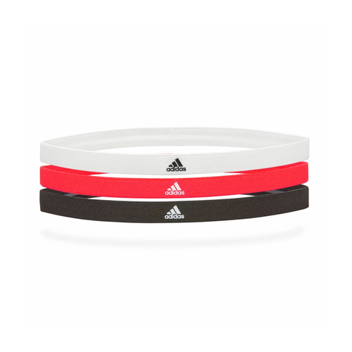 3pc Adidas Sports Hair Bands - Black/White/Red