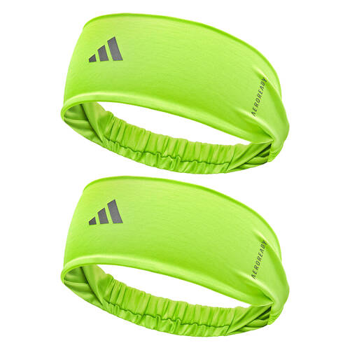 2PK Adidas Sports Elastic Headband Moisture Wicking Workout Accessory Lucid Lemon