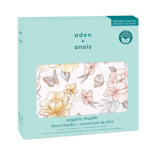 Aden Anais Earthly 120x120cm Organic Dream Baby Cotton Blanket