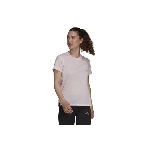 Adidas Women's 3 Stripe Activewear T-Shirt Size M Clear Pink/Rose Tone