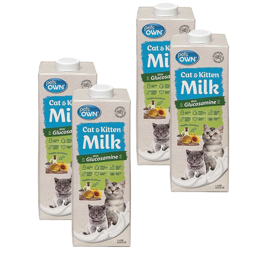 4PK Pets Own Cat & Kitten Milk w/ Glucosamine 1L