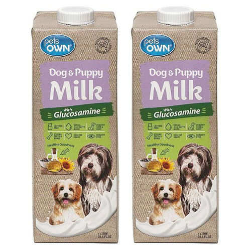 2PK Pets Own Dog & Puppy Milk w/ Glucosamine 1L