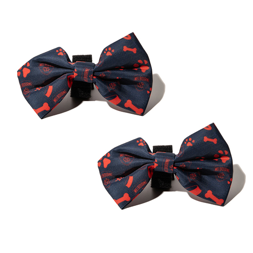 2PK AFL Melbourne Demons Pet Dog Neck Bowtie Accessory One Size