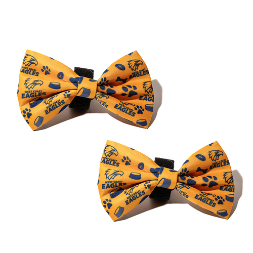 2PK AFL West Coast Eagles Pet Dog Neck Bowtie Accessory One Size