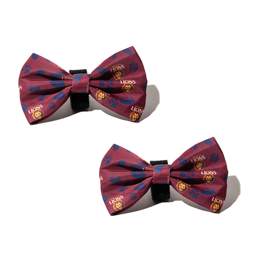 2PK AFL Brisbane Lions Pet Dog Neck Bowtie Accessory One Size