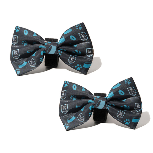 2PK AFL Port Adelaide Power Pet Dog Neck Bowtie Accessory One Size