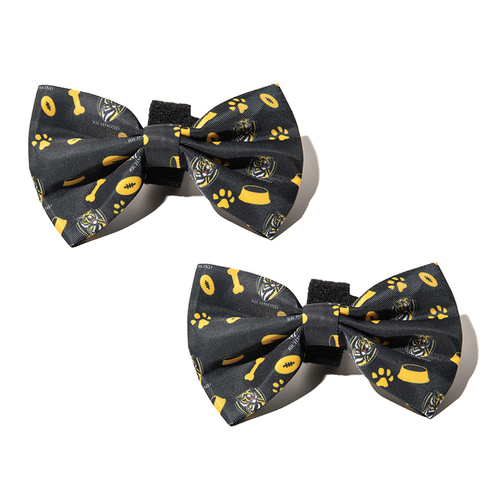 2PK AFL Richmond Tigers Pet Dog Neck Bowtie Accessory One Size