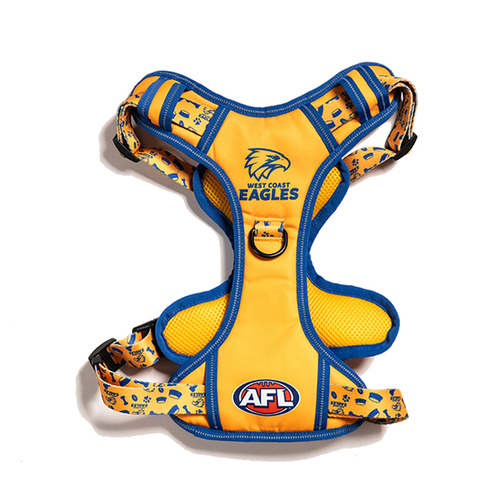 AFL West Coast Eagles Pet Dog Padded Harness Adjustable Vest L