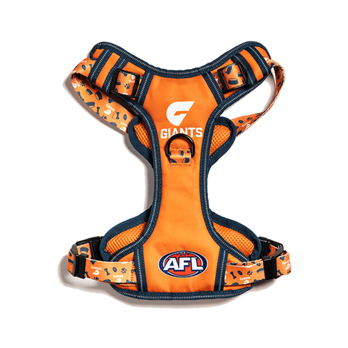 AFL GWS Giants Pet Dog Padded Harness Adjustable Vest L