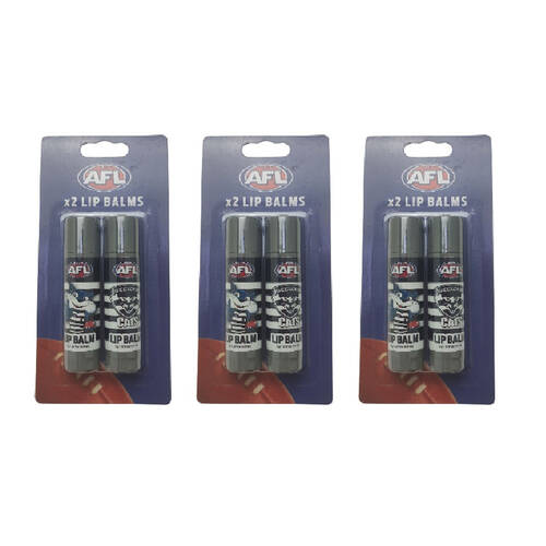 3x 2pc AFL Classic Hydrating Soothing & Moisturising Lip Balm Geelong 0.17oz