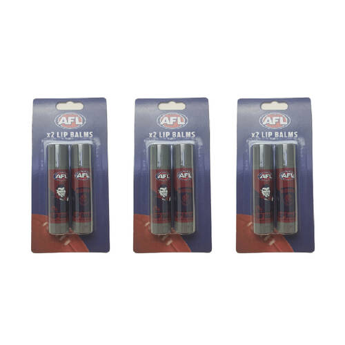 3x 2pc AFL Classic Hydrating Soothing & Moisturising Lip Balm Melbourne 0.17oz