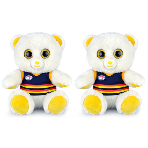 2PK Korimco 22cm AFL Sparkle Bear - Adelaide